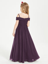 Off-the-Shoulder Dresses for Stylish Junior Bridesmaids Plum