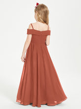Off-the-Shoulder Dresses for Stylish Junior Bridesmaids Rust
