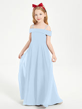 Off-the-Shoulder Dresses for Stylish Junior Bridesmaids Sky Blue