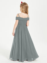 Off-the-Shoulder Dresses for Stylish Junior Bridesmaids Steel Grey