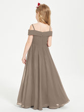 Off-the-Shoulder Dresses for Stylish Junior Bridesmaids Taupe