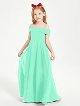 Off-the-Shoulder Dresses for Stylish Junior Bridesmaids Turquoise
