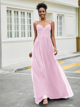 Sweetheart Appliqued Tulle Dress With Slit Blushing Pink