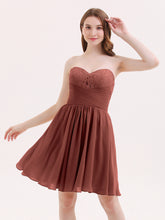 Sweetheart Neck Short Chiffon Dresses Terracotta