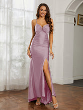 Sweetheart Rhinestone Sheath Dress With Slit Dusk