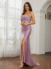 Sweetheart Rhinestone Sheath Dress With Slit Dusk