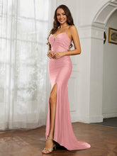 Sweetheart Rhinestone Sheath Dress With Slit Flamingo