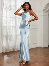 Satin Cowl Neck Mermaid Dress Mist