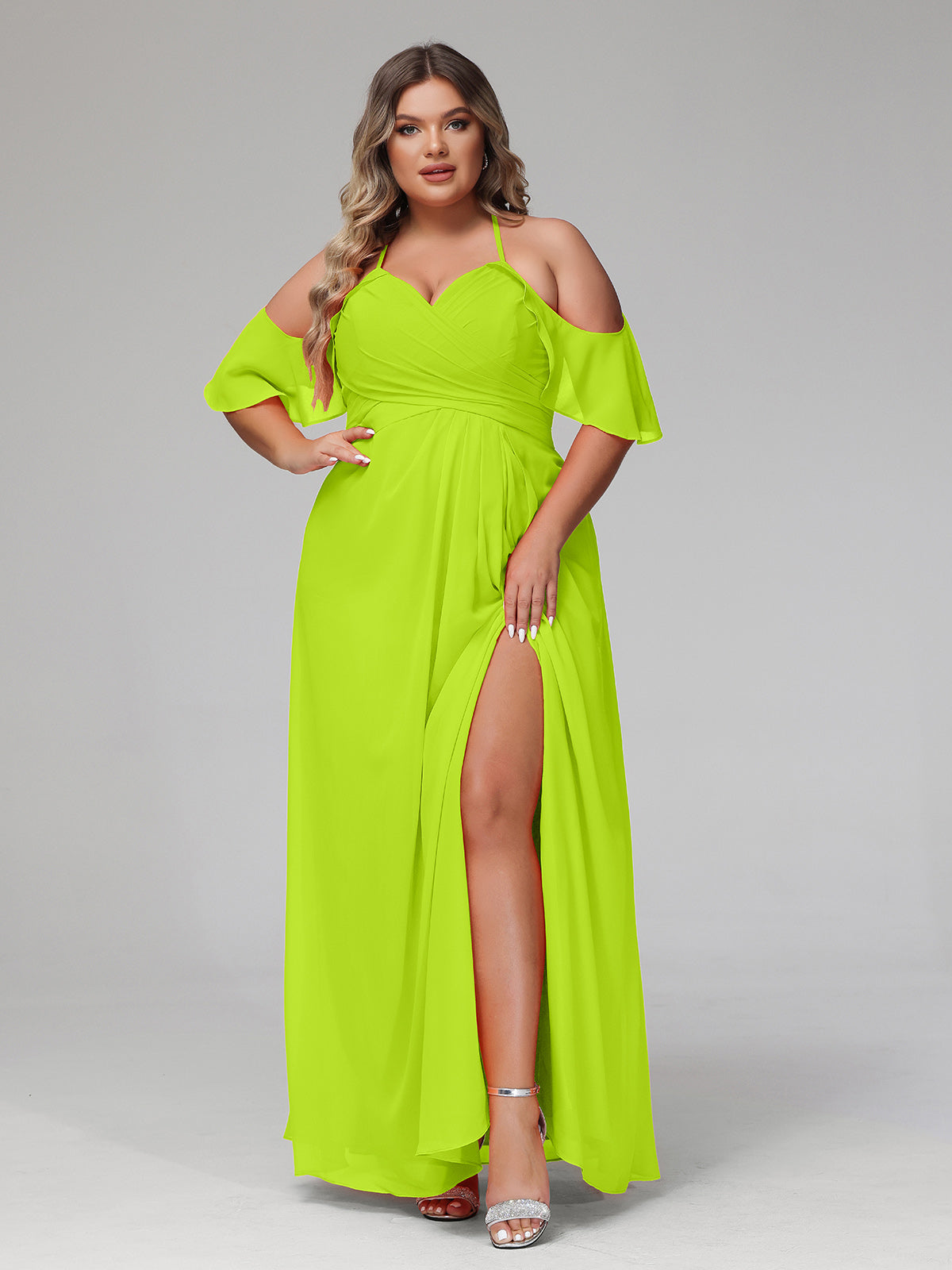 lime green plus size dress BABARONI Chiffon Bridesmaid Dresses Empire Sweetheart Spaghetti Straps Floor-length With Slit – BABARONI UK Style:A/Small/Light Teal Shoes for Ankle Pain | Ankle Pain Footwear Monogrammed Girls Nightgown | Tulle Hemline