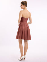 Short Chiffon Strapless Bridesmaid Dresses Terracotta