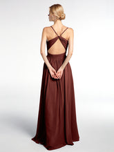 Criss-Cross Open Back Gown with Spaghetti Strap Terracotta