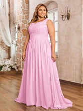 Lace Appliqued And Beaded Long Dresses Candy Pink