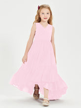 Cascading Skirt Boho Dresses for Junior Bridesmaids Candy Pink