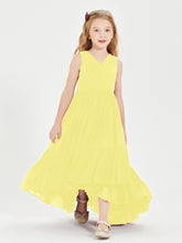 Cascading Skirt Boho Dresses for Junior Bridesmaids Lemon