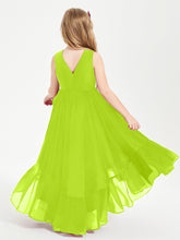 Cascading Skirt Boho Dresses for Junior Bridesmaids Lime Green
