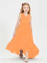 Cascading Skirt Boho Dresses for Junior Bridesmaids Orange