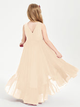 Cascading Skirt Boho Dresses for Junior Bridesmaids Peach