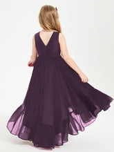 Cascading Skirt Boho Dresses for Junior Bridesmaids Plum