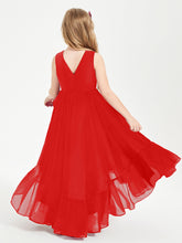 Cascading Skirt Boho Dresses for Junior Bridesmaids Red