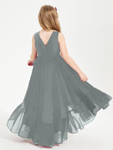 Cascading Skirt Boho Dresses for Junior Bridesmaids Steel Grey