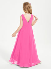 Modern Asymmetrical Cowl Neck Junior Bridesmaid Dresses Azalea