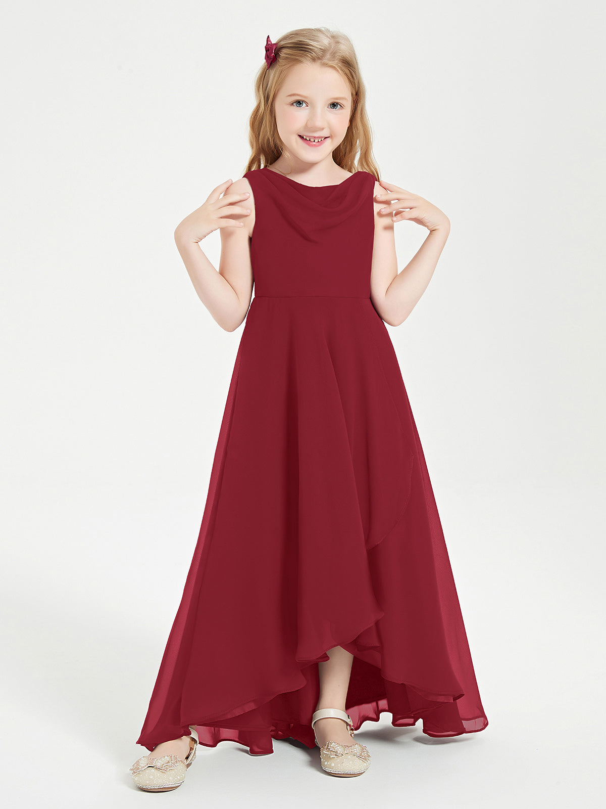 childrens red bridesmaid dresses uk Girls Red Ivory Satin Bow Dress | Flower Girl Dress | Bridesmaid Dress