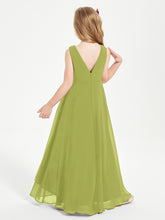 Modern Asymmetrical Cowl Neck Junior Bridesmaid Dresses Clover