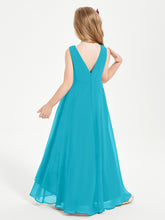 Modern Asymmetrical Cowl Neck Junior Bridesmaid Dresses Jade