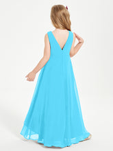Modern Asymmetrical Cowl Neck Junior Bridesmaid Dresses Pool