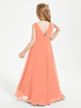 Modern Asymmetrical Cowl Neck Junior Bridesmaid Dresses Sunset