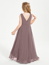 Modern Asymmetrical Cowl Neck Junior Bridesmaid Dresses Vintage Mauve