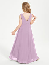 Modern Asymmetrical Cowl Neck Junior Bridesmaid Dresses Wisteria
