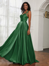 Cowl Neck Ruched Backless Dress With Slit Emerald