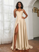 Cowl Neck Ruched Backless Dress With Slit Peach