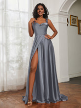 Cowl Neck Ruched Backless Dress With Slit Steel Grey