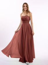 Strapless Chiffon Simple Maxi Dresses Terracotta