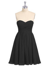 Strapless Mini Chiffon Dresses with Sweethart Plum
