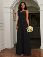 Sweetheart Spaghetti Straps Chiffon A-Line Dress Black