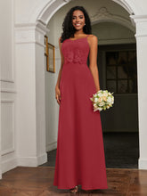 Sweetheart Spaghetti Straps Chiffon A-Line Dress Burgundy