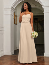 Sweetheart Spaghetti Straps Chiffon A-Line Dress Champagne