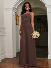 Sweetheart Spaghetti Straps Chiffon A-Line Dress Chocolate