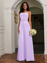 Sweetheart Spaghetti Straps Chiffon A-Line Dress Lilac