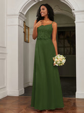 Sweetheart Spaghetti Straps Chiffon A-Line Dress Moss