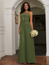 Sweetheart Spaghetti Straps Chiffon A-Line Dress Olive Green