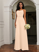 Sweetheart Spaghetti Straps Chiffon A-Line Dress Peach