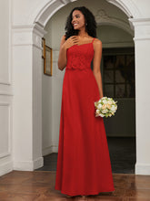 Sweetheart Spaghetti Straps Chiffon A-Line Dress Red