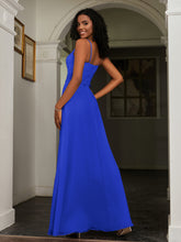 Sweetheart Spaghetti Straps Chiffon A-Line Dress Royal Blue