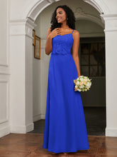 Sweetheart Spaghetti Straps Chiffon A-Line Dress Royal Blue