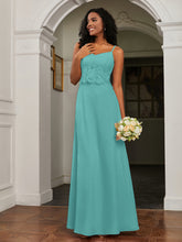 Sweetheart Spaghetti Straps Chiffon A-Line Dress Spa