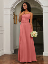 Sweetheart Spaghetti Straps Chiffon A-Line Dress Sunset